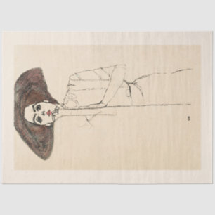 TISSUE PAPER: EGON SCHIELE : PORTRAIT OF WOMAN PAPER