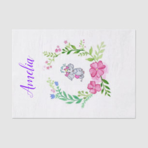 Tissue Paper Elephant Floral