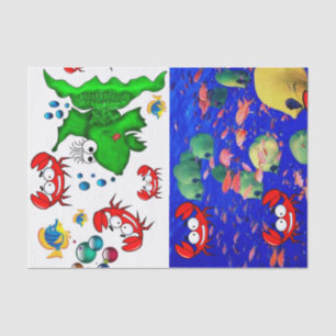 Tissue Paper Fish Crab Ocean