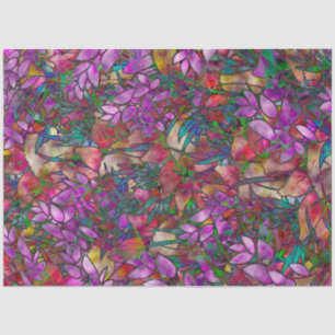 Tissue Paper Floral Abstract Stained Glass