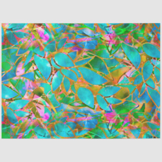 Tissue Paper Floral Abstract Stained Glass