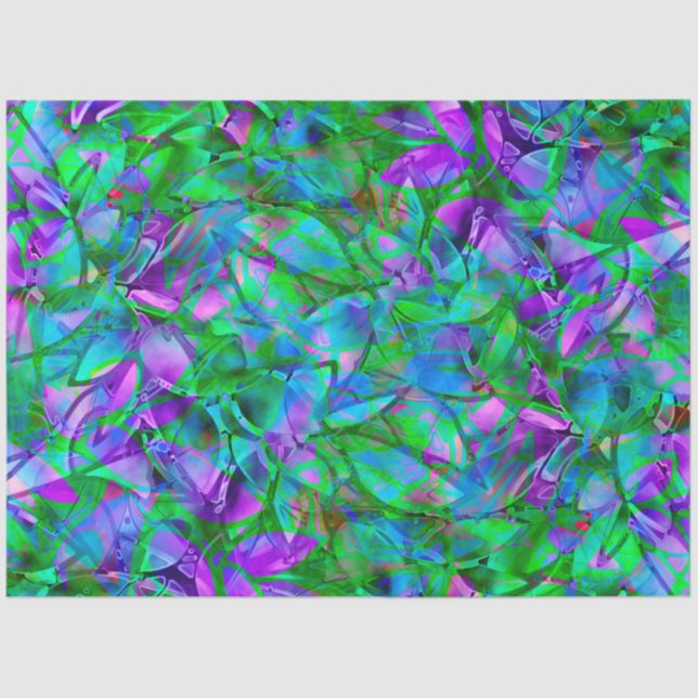 Tissue Paper Floral Abstract Stained Glass (Front)