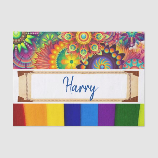 Tissue Paper Floral Stripes (Front)