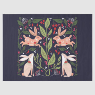 TISSUE PAPER  : FOLK ART : RABBITS