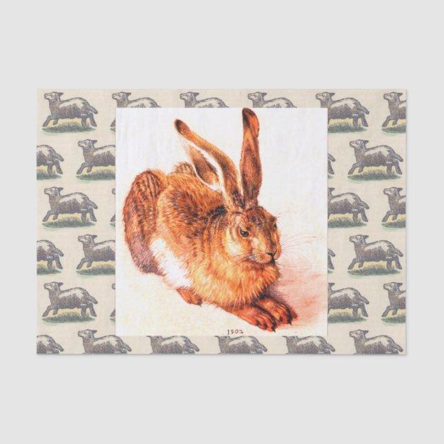 Tissue Paper GAMBLING LAMB ALBRECHT DURER RABBIT (Front)