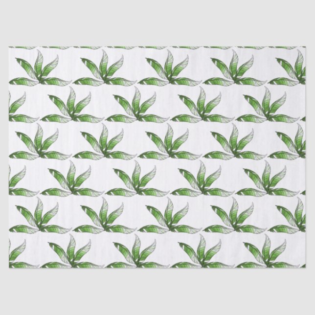 Tissue Paper - Green Feather Design (Front)