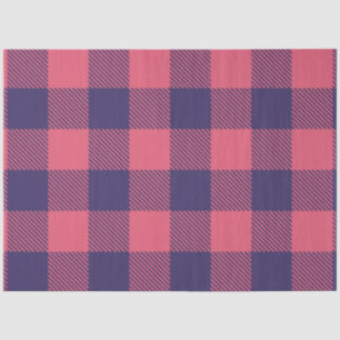 Tissue Paper Hot Pink Magenta Indigo Plaid