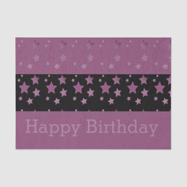 Tissue Paper In A Plum Star Pattern (Front)