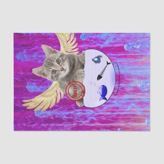 Tissue Paper Kitten Fish Guilty Fish Bones (Front)