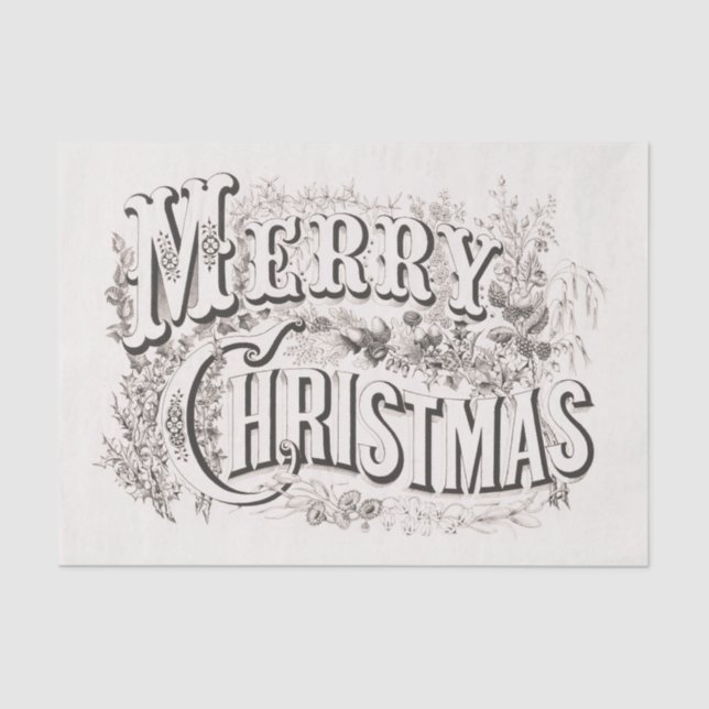 TISSUE PAPER  :  MERRY CHRISTMAS ILLUSTRATION (Front)