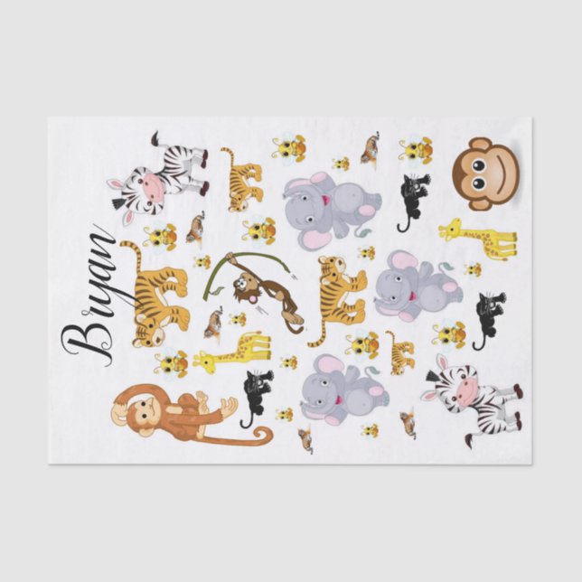 Tissue Paper Monkey Tigers Elephant (Front)