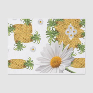 Tissue Paper Pineapples White Daisy