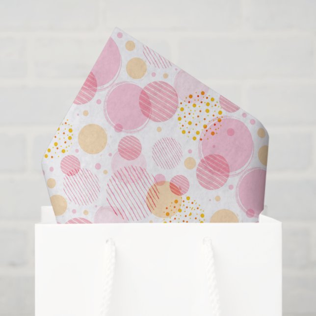 Tissue Paper-Pink Circles Paper (Gift Bag)