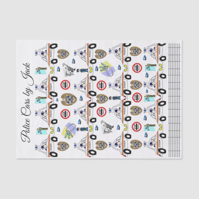 Tissue Paper Police Cars (Front)