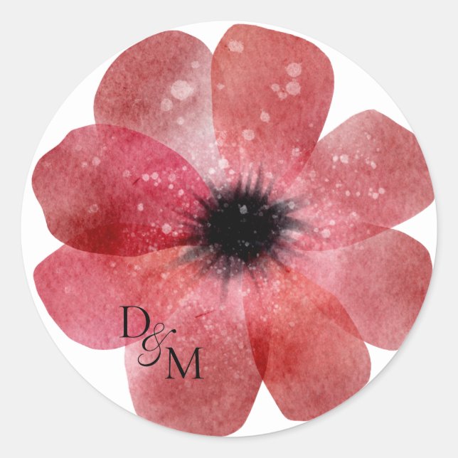 Tissue Paper Poppies  Classic Round Sticker (Front)