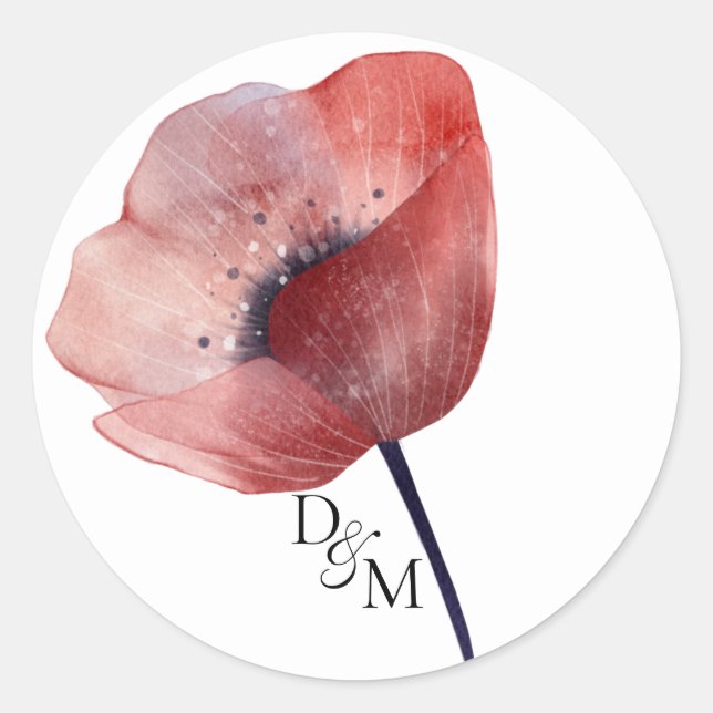 Tissue Paper Poppies Gift  Classic Round Sticker (Front)