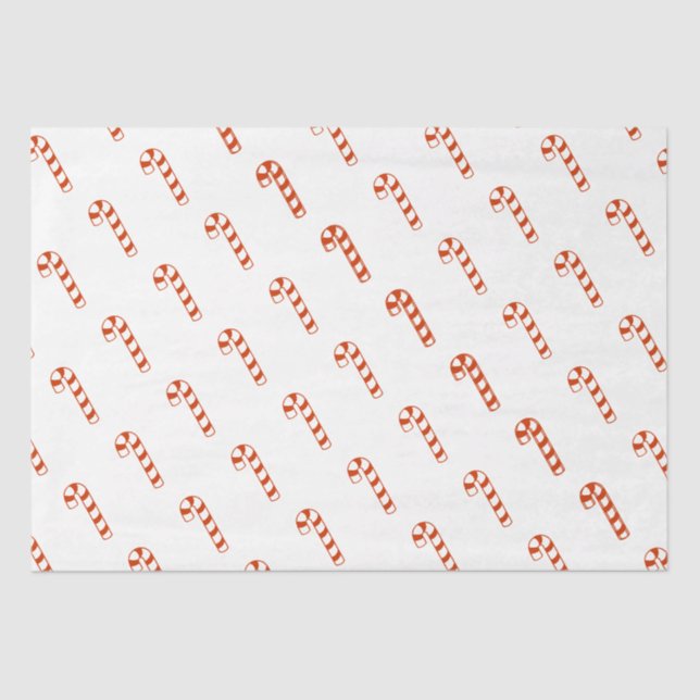 Tissue Paper - Red Striped Candy Canes (Front)