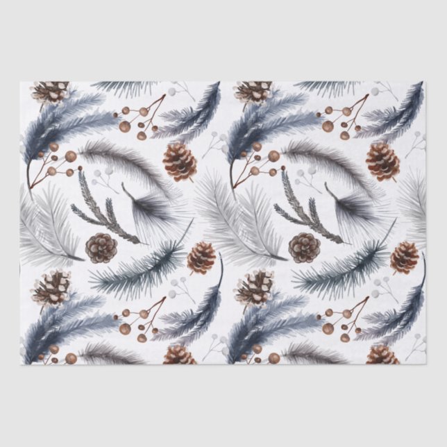 Tissue Paper Rustic Woodland Winter Boho  (Front)