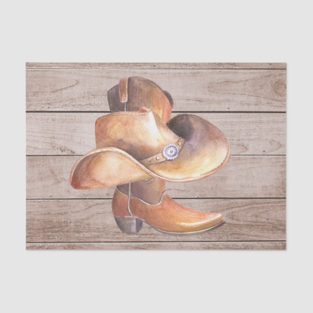 Tissue Paper Set (2) Country Boy on Wood (Front)