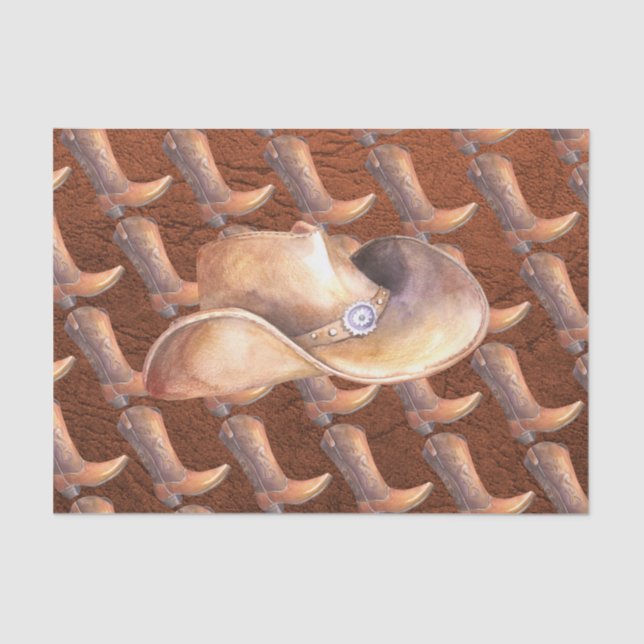 Tissue Paper Set (2) Cowboy Hat and Boots (Front)