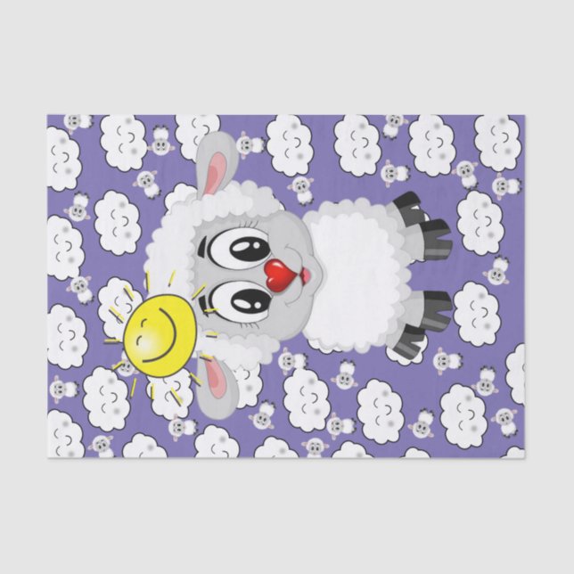 Tissue Paper Sheep Sun Clouds (Front)