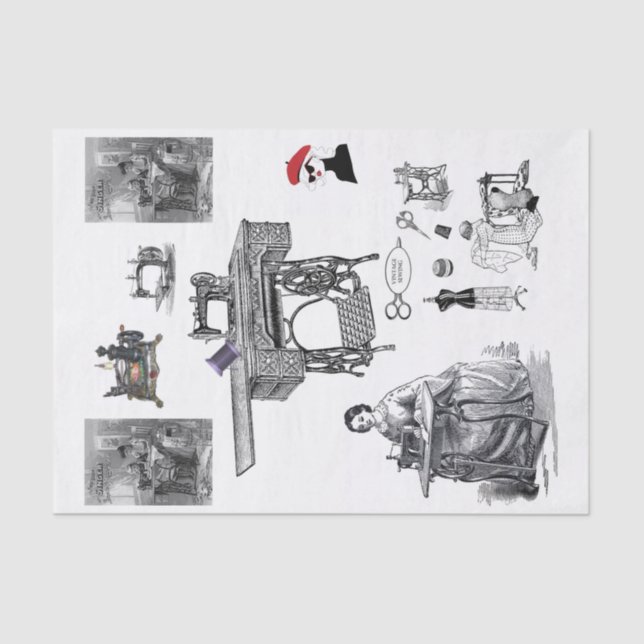 Tissue Paper Vintage Sewing (Front)