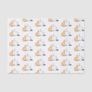 Tissue Paper Watercolor Fall Woodland Pattern