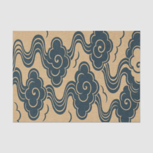 TISSUE PAPER WITH JAPANESE CLOUD PATTERN IN BLUE