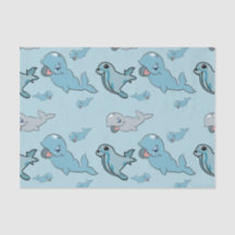 Tissue Paper With Whales and Seals