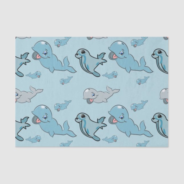Tissue Paper With Whales and Seals (Front)