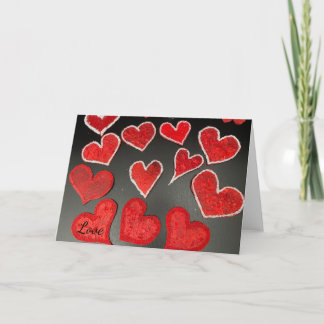 Tissue Papier-Mache' Hearts  Card