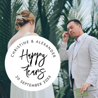 Tissues for Your Happy Tears Wedding Sticker | Min