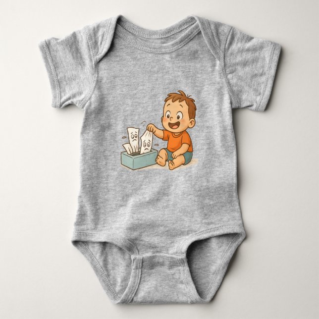 Tissues in Trouble Baby Bodysuit (Front)