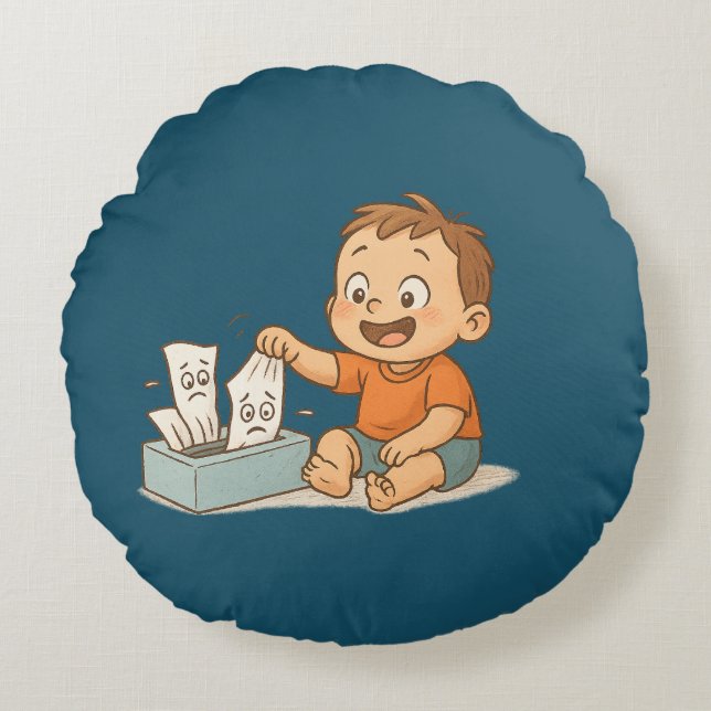 Tissues in Trouble Round Cushion (Front)