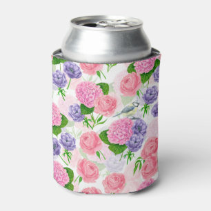 Tit bird and flowers can cooler