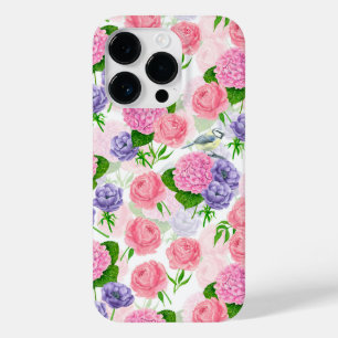 Tit bird and flowers Case-Mate iPhone 14 pro case