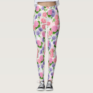 Tit bird and flowers leggings