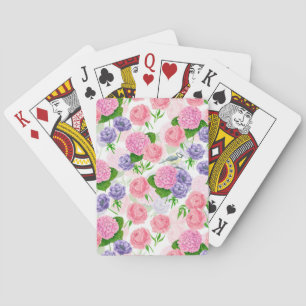 Tit bird and flowers playing cards