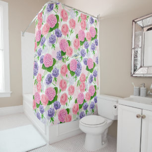 Tit bird and flowers shower curtain