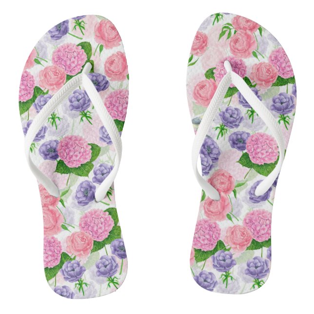 Tit bird and flowers thongs (Footbed)
