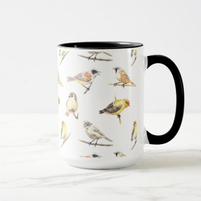 Tit birds pattern mug (Right)