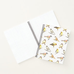 Tit birds pattern notebook