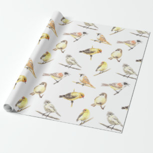 Tit birds pattern wrapping paper