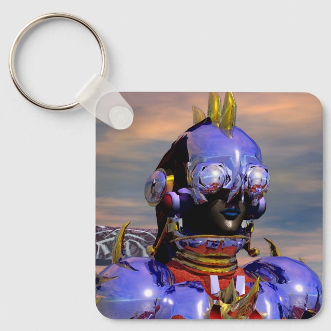 TITAN CYBORG PORTRAIT Blue Science Fiction,Scifi Key Ring (Front)