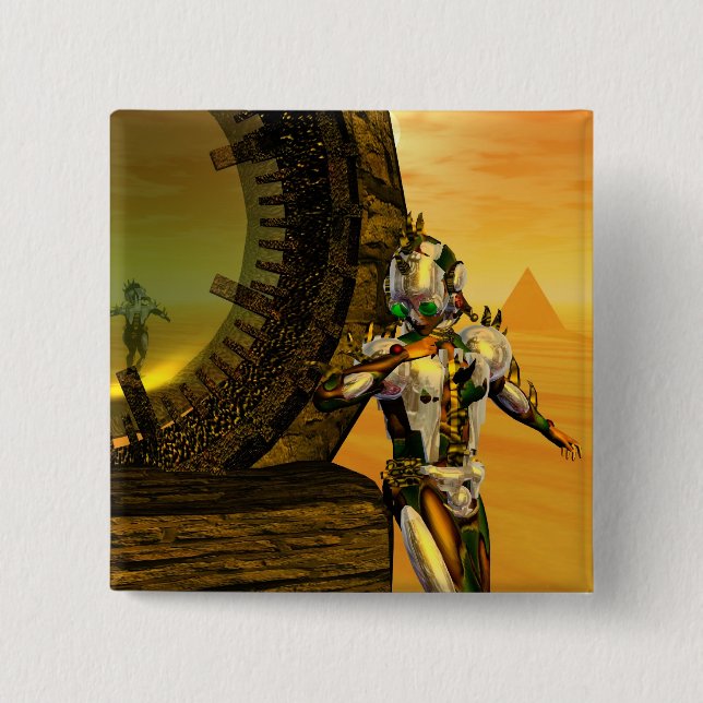TITAN IN THE DESERT OF HYPERION 15 CM SQUARE BADGE (Front)