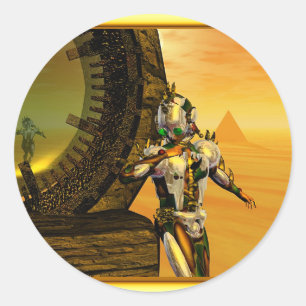 TITAN IN THE DESERT OF HYPERION CLASSIC ROUND STICKER