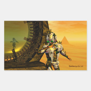 TITAN IN THE DESERT OF HYPERION RECTANGULAR STICKER