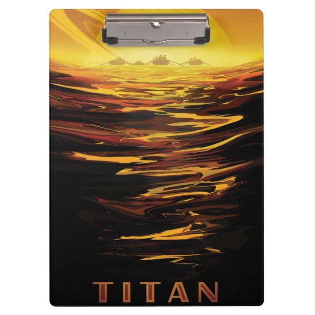 Titan largest moon of Planet Saturn Clipboard (Front)