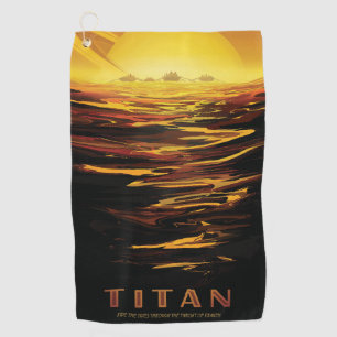 Titan largest moon of Planet Saturn Golf Towel