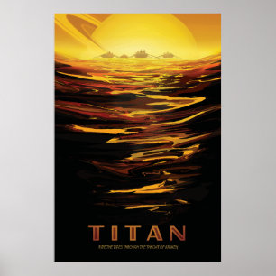 Titan largest moon of Planet Saturn Poster
